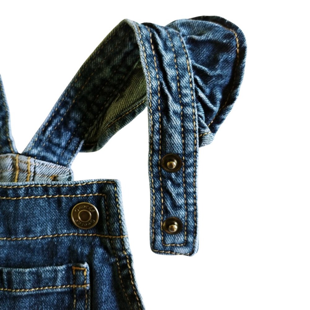 George Distressed Ruffle Denim Shortalls 3-6 Months - Picture 3 of 10